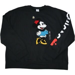 Disney Store Chicago Minnie Mouse Black Sweatshirt Women's Ladies XXL 2X NEW